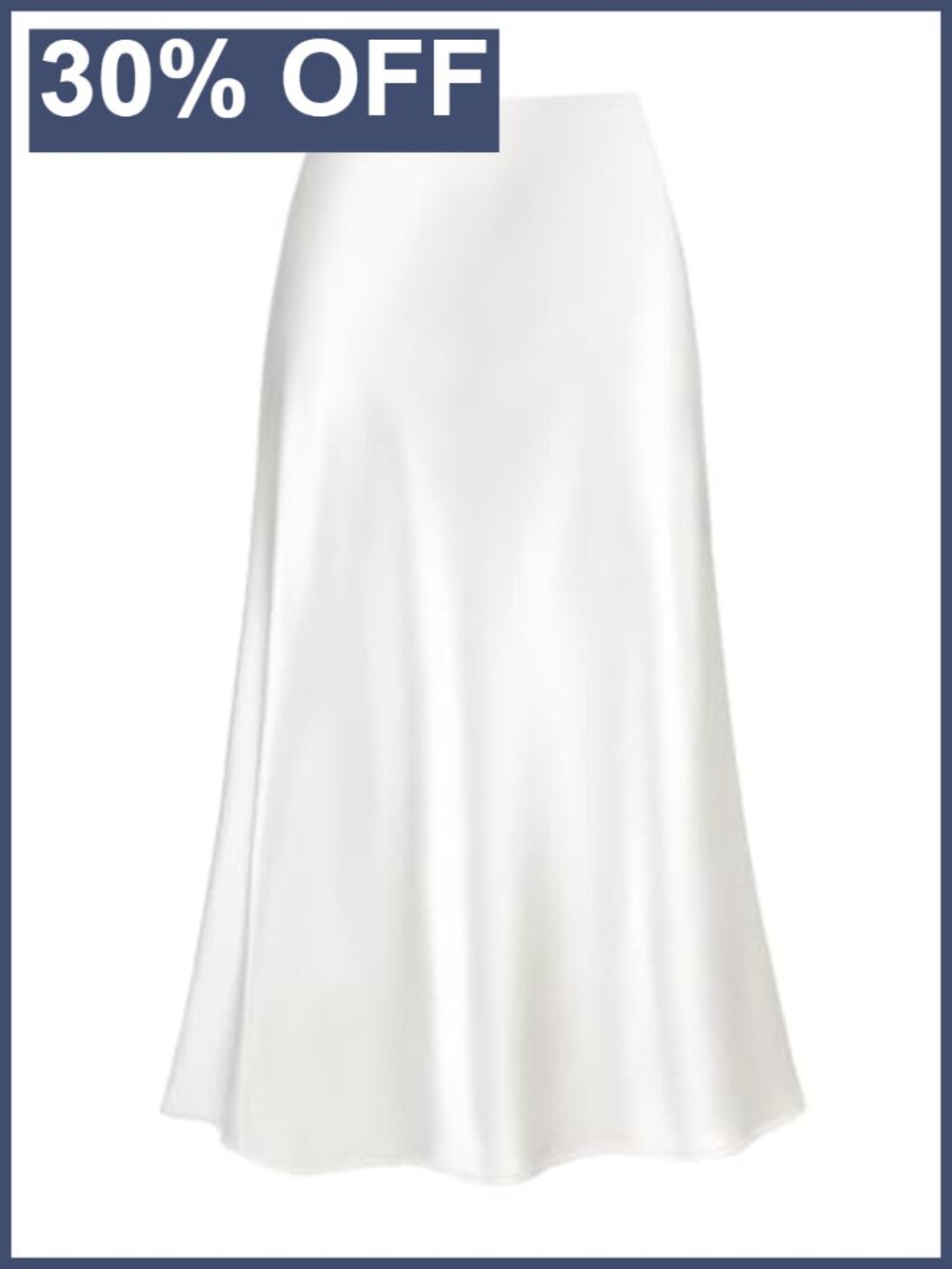 Satin Midi Skirt High Waisted A Line Flowy Hem Women's Long Skirt